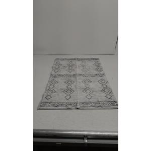 Carper for bedroom or room. Machine Washable Modern Rug Kitchen Soft Faux Wool Stain Resistant Non-Slip Ultra-Thin Low-Pile Geometric Carpet for Entrance Bedroom Living Room (23x35 inch Grey)