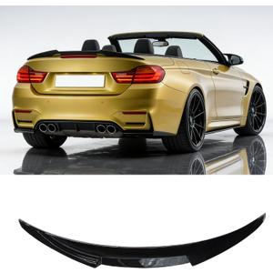 KHK F33 Rear Spoiler, Gloss Black Rear Trunk Spoiler Wings, ABS Material M4 Style Rear Spoiler Wing Lid Fits for 2014-2020 BMW 4-Series F33 F83 M4 430i 440i 428i 435i 2 Door Convertible