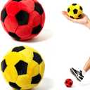 2 x 2 Pack Soccer Footbag - 2026 Novelty Hand-Made Knitted Foot Bag Fun Crochet Footbag, Vibrant Sports Design for Indoor & Outdoor Play, Party Favors, and Coordination Training Red+Yellow