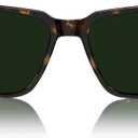 Contemporary Mens Acetate Sunglasses Sculptural Rounded-Square Frame with WireCore Temples & Polarized
