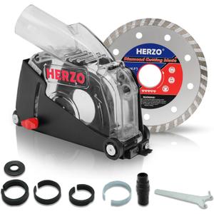 HERZO Dust Shroud Dust Extraction Cutting Guard for 5 inch and 4-1/2 inch Angle Grinder