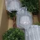 3 Pack Small Fake Plants 14.57 Inch, Small Artificial Boxwood Topiary in Cement Planter, Artificial Plants Indoor/Outdoor for Home Bathroom Bedroom Kitchen Office Room Decor