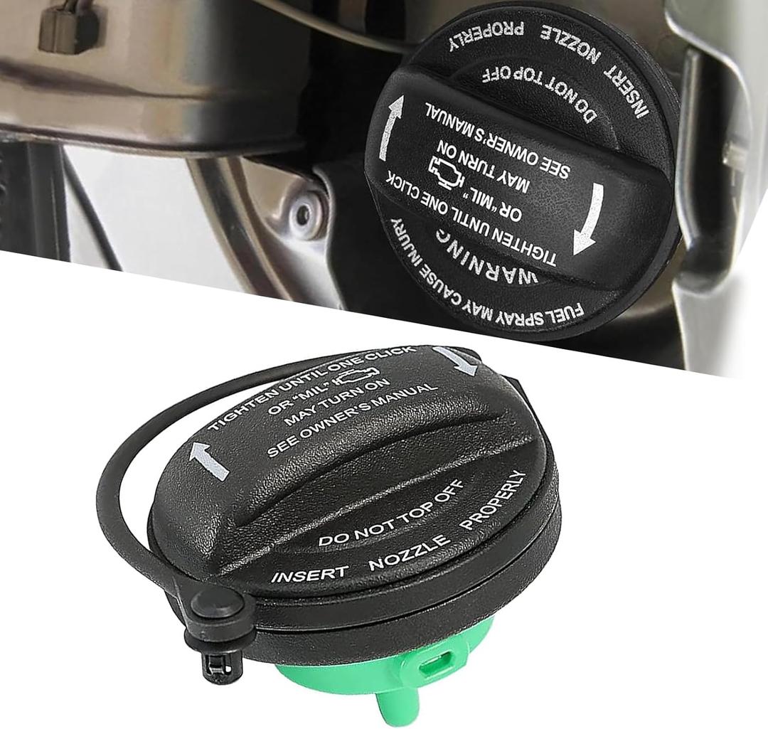 Gas Cap, 5C0201550T 5Q0201550L Fuel Tank Sealing Cover, Tight Fitting Leak-proof Fuel Cap with Rubber Ring, Compatible with Audi and VW Jetta Gti Golf Tiguan (Black)