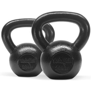 Yes4All Kettlebell Sets, 5 - 10 - 15 - 20 - 25 - 30 LB Cast Iron Strength Training Kettlebells, Wide Handles & Flat Bottom, Multi-Level from Beginners to Pros for Strength Training & Home Gym