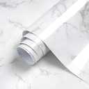 Dimoon 11.8''x78.7'' Marble Peel and Stick Wallpaper White Granite Contact Paper for Countertops Waterproof Kitchen New Environmentally Friendly Materials Thickening Upgrade Renter Friendly Vinyl Wrap, Pack 3