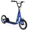 Youth Kick Scooter, Adults Kick Scooter W/Adjustable Handlebar, Front and Rear Dual Brakes, 12-Inch Air Filled Wheels, Wide Non-Slip Deck, Ride On Toys for Teens Kids 8+ Entertaining Commuting