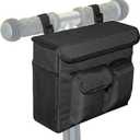 Mobility Scooter Bag,Mobility Scooter Caddy  Convenient Organizer Pouch with 14 Inches Laptop Pocket and 2 Cup Holders (Black)