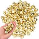 100 Pcs Jingle Bells Bulk, 1 Inch Craft Bells for DIY Christmas Home Decoration (Gold)