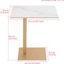 End Table Modern Metal C-Shaped Side Table with Marble Top Sofa Coffee Tray Desk for Bedroom Livingroom Gold, 18.7 inches x 12.8 inches x 21.9 inches