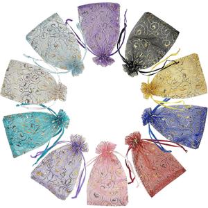 Jexila 100PCS Small Organza Bags 4x6 inch Mesh Jewelry Bags Drawstring Gift Bag Reusable for Wedding Party Shower Favor Candy Sachet Candle Craft Gift Bags