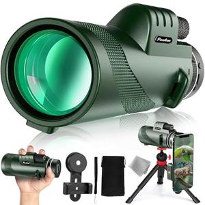 40x60 HD Monocular Telescope for Adults with Smartphone Adapter Tripod Hand Strap, Hand-held Monocular for Adults with BAK4 Prism&FMC Lens for Birdwatching Hiking Concert Travelling
