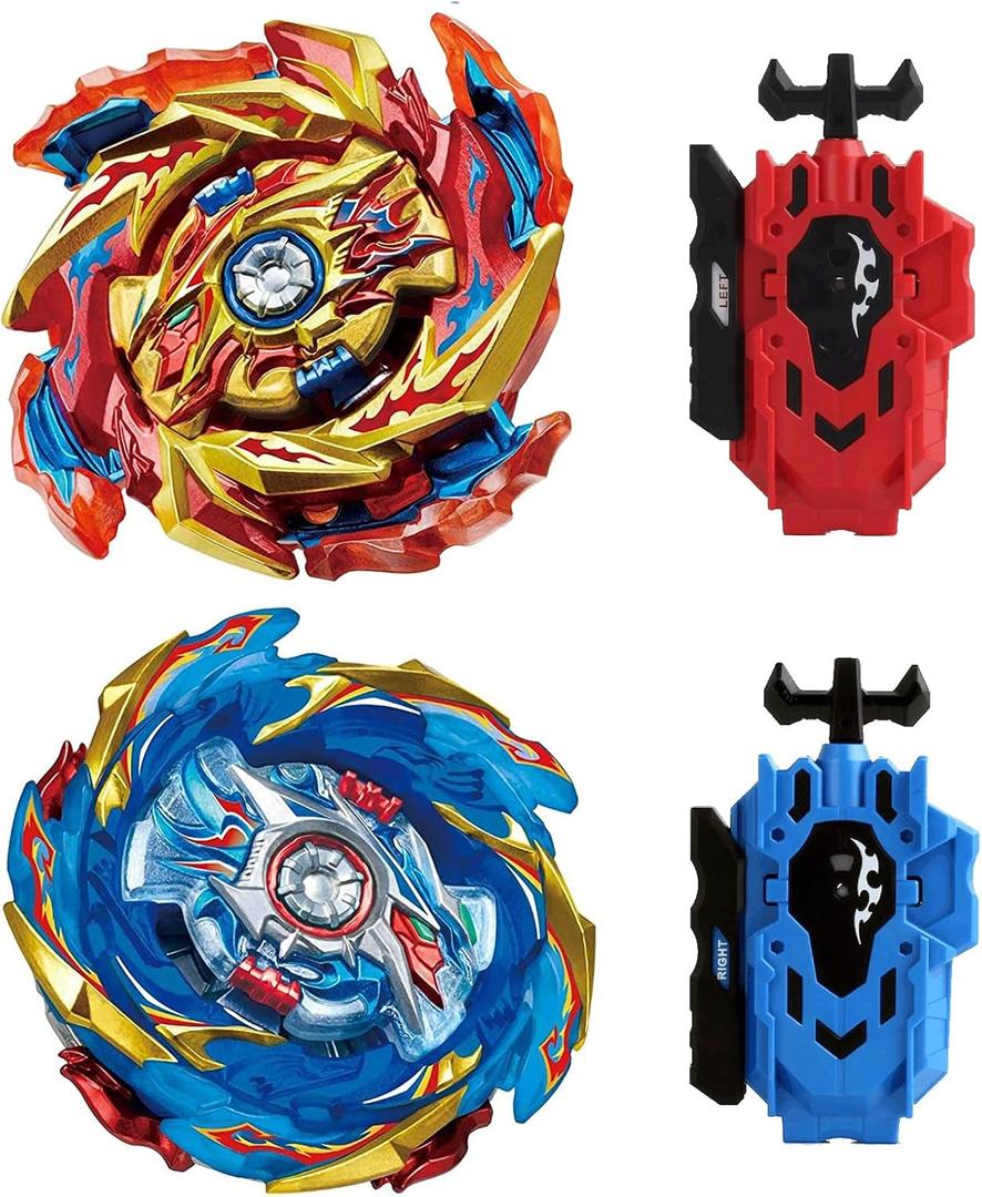 Gyros Turbos Set, 4D Arena Metal Fusion Battles Gyros, with Battling Top Launcher, Gift Sets for Kids,B174-1+B174-2