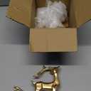 DN DECONATION 3pcs Reindeer Christmas Decoration Indoor, Gold Standing and Resting Deer Figurines Home Decor, Modern Resin Christmas Deer Statue for Table Decor Living Room Holiday Decorations