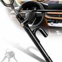 Tevlaphee Steering Wheel Lock Anti-Theft Device Security Car Lock Anti Theft Car Device Visible Antitheft Locking Devices Adjustable Car Wheel Lock for Cars with 3 Keys (Black)
