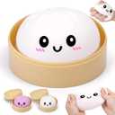 Giant Dumpling Squishy, Slow Rebound Cute Dumpling Toy, Realistic Anxiety Relief Fidget Toy for Adults Anxiety & Stress Relief, Sensory Toys for Office School Home (White)