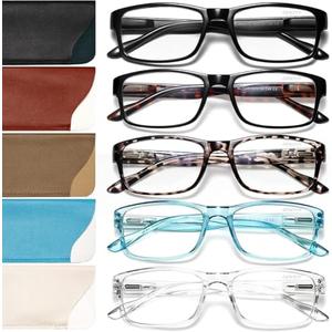 Gaoye 5 Pack Reading Glasses Men/Women, Eyeglasses, Blue Light Readers for Men/Women, Computer Eye Glasses, Cheaters +1.5