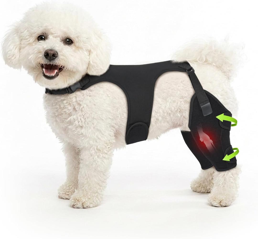Dog Knee Braces for Back Leg, Adjustable Leg Brace with 2 Stabilizers, Hip Support to Reduces Pain, Ligament Injuries, ACL CCL & Luxating Patella for Small Dogs, Small