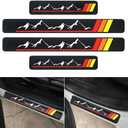4PCS Carbon Fiber Style Door Sill Protector Anti-Dirty Scuff Plate Cover Guard Sills Protector Trim,Welcome Pedal Protect Compatible with Car Truck SUV