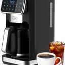 Gevi 12 Cup Programmable Drip Coffee Maker with Touch Screen, Fast and Strong Brew, Auto Shut-Off, 4-Hour Keep Warm Plate, Iced Coffee Option, Anti-Drip System, Permanent Filter (Black)