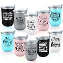 LemonRoad Teacher Appreciation Gifts Coffee Mugs Bulk 10 oz Teachers Stainless Steel Tumblers Thank You Cups with Lids for End of The Year Graduation Gifts(Shape Little Minds,Soft Colors,10 Pcs)