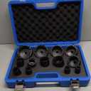 VEHIRETL 13pcs Grooved Lock Nut Socket Set with Internal Teeth, Spindle Nuts Socket Kit Ball Joints Axle Locknut Remove Install Locking Hub Socket for KM KML HM HML HMLL Groove Nut with 1/2'' KM0-KM12