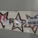 COCHIE 4th of July Decorations Wooden Stars, Patriotic Memorial Day Star Tiered Tray Decor Set of 3, Fourth of July Red White Blue Decoration for Home Office Table Shelf (Flag Retro)