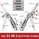 Multitool with Pocket Knife, Birthday Gifts for Men Women Mom Dad, WETOLS 21-in-1 Stainless Steel Pliers with Screwdrivers, Self-locking Multi tools with EDC Sheath, Ideal for Home, Camping, Survival