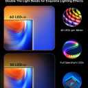 FFJ TV LED Backlight with Sensor, 14.7ft Cuttable RGB Lights That Change with TV for 55-65 Inch Screen and PC Monitor, Smart App Control, Game & Music Sync Color Changing Light