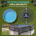 28' Round Heavy Duty Pool Leaf Net Cover, Durable Reinforced Mesh Pool Cover for Leaves & Debris, Tear-Resistant Above Ground Pool Net with Secure Fit, Leaf Protection