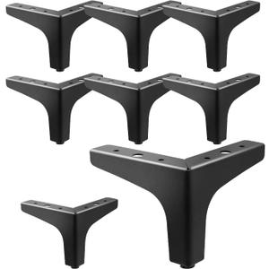 AODIOU Furniture Legs Replacement Feet: Dresser Legs 4 Inch for Cube Storage - Metal Legs for Furniture Black Set of 8