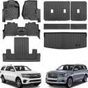 for 2018-2024 2025 Ford Expedition/Lincoln Navigator 7 Seater Floor Mats 3 Row Trunk Cargo Liners Backrest Mat Full Set All Weather TPE Protection Mat Accessories (Only for 7 Seat,Not for MAX Or L)