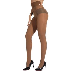 Indestructible Tights for Women, Rip Resistant Pantyhose, 40D Semi Sheer T-Crotch Control Top Stockings (Medium, Coffee)