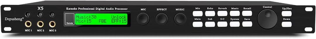 Depusheng X5 Karaoke Professional Digital Audio Processor Can Set via a PC Interface Prevent Howling