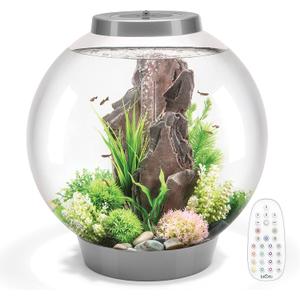 biOrb Classic 60 Acrylic 16-Gallon Aquarium with Multi-Color Remote-Controlled LED Lights Modern Tank for Tabletop Display, Silver