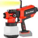 Cordless Paint Sprayer 70000RPM Compatible for Milwaukee 18V Battery, 1200mL Handheld HVLP AUTO Paint Sprayer with Brushless Motor for Home Furniture Deck Ceiling Cabinets Fence Door(No Battery)