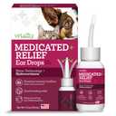 Vetality Medicated Otic Drops for Dog Ear Infection Treatment, 2 fl oz