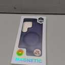 Stand for Samsung Galaxy S24 Ultra Case, Compatible with MagSafe, Built-in Kickstand, Camera Lens Protector, Translucent Matte Slim Silicone Shockproof Hard Back Phone Cover, Blue