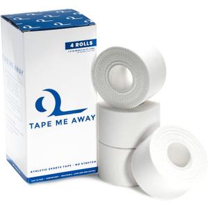 (4-Pack) Athletic Tape | Easy Tear | Strong | Medical Wrap | Support | Zinc Oxide | 1.5 inch x 33 ft