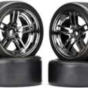 Traxxas 8378 Assembled 1.9" Split-Spoke Black Chrome Wheels with Drift Tires