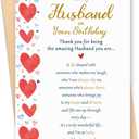 3 x Birthday Card for Husband, Husband Birthday Card from Wife, Romantic Birthday Gifts for Husband, Sweet Happy Birthday Greeting Card for My Husband, Heartfelt Love Card for Men