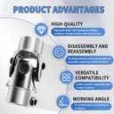 13/16" 36 Spline X 3/4" Round Single Steering Shaft Universal U Joint Coupling Chrome 3-1/4" Overall Length