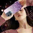 Fofvccv Glitter Case for Moto G 5G 2025 / Moto G Play 4G 2025, Bling Floral Clear Soft TPU Phone Cover with Crossbody Strap & Wrist Lanyard Girls Women for Moto G 5G/G Play 4G 2025 - YSS Purple