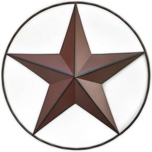 24.5" Red Large Barn Star Wall Decor-Americana Exterior House Decor-Metal Star for Outside Texas Stars Art Rustic Vintage Western Country Home Farmhouse Wall Decoration