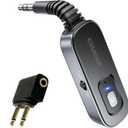 ESSAGER Bluetooth Receiver for Car, Noise Cancelling 3.5mm AUX Bluetooth Car Adapter, Wireless Audio Receiver Transmitter for Home Stereo/Wired Headphones Airplane, Gray