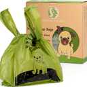 GREENER WALKER Tie Handles Poo Bags for Dog Waste, 600 Doggy Waste Bags Extra Thick Strong 100% Leak-Proof (Green)