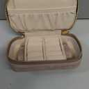 HISCOW Vegan Leather Travel Jewelry Case with Zipper - Portable Necklace & Earring Holder Organizer for Women Girls, Velvet-Lined Ring Box with Anti-Tarnish Design, Grayish Purple