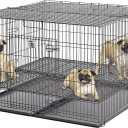 MidWest Homes for Pets Puppy Playpen Crate - 248-05 Grid & Pan Included (1/2 inch Floor Grid)