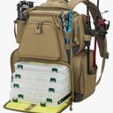 Piscifun Fishing Tackle Backpack with 4 Trays, Large Outdoor Storage Tackle Bag with Protective Rain Cover for Fishing Gear