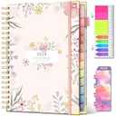 2026 Planner Weekly and Monthly Jan. 2026 to Dec. 2026 Hardcover 8.5" x 11" Planner for Women with Tabs Spiral Planners with Stickers 53 Weeks Schedule Yearly Agenda with Inner Pocket & Bookmark