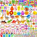 318 pcs Bulk Easter Eggs filled with Toys inside filled Easter Eggs Easter Basket Stuffers 100 pack self filled Easter Egg Hunt Easters Party Favors Easters Egg Fillers for Kids Toddlers Boys Girls